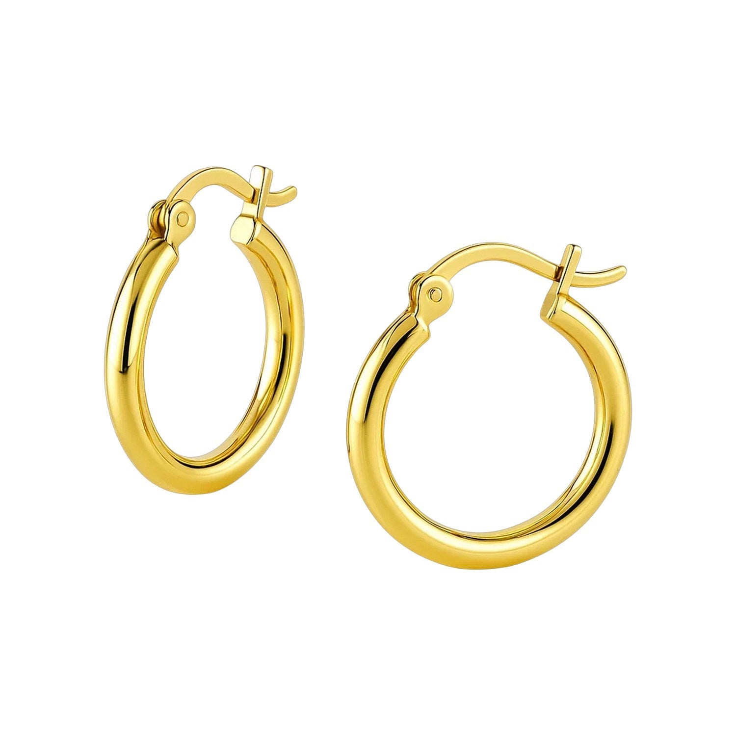 Classic Hoop Earrings, 10K Yellow Gold