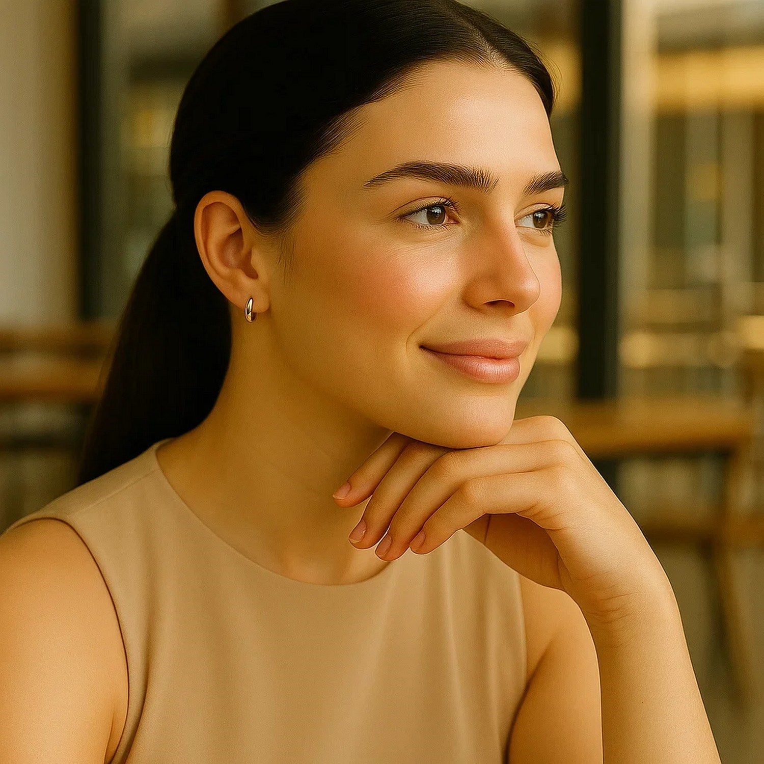 Classic Hoop Earrings, 10K Yellow Gold