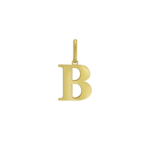 14K Yellow Gold Initial Charm Pendant