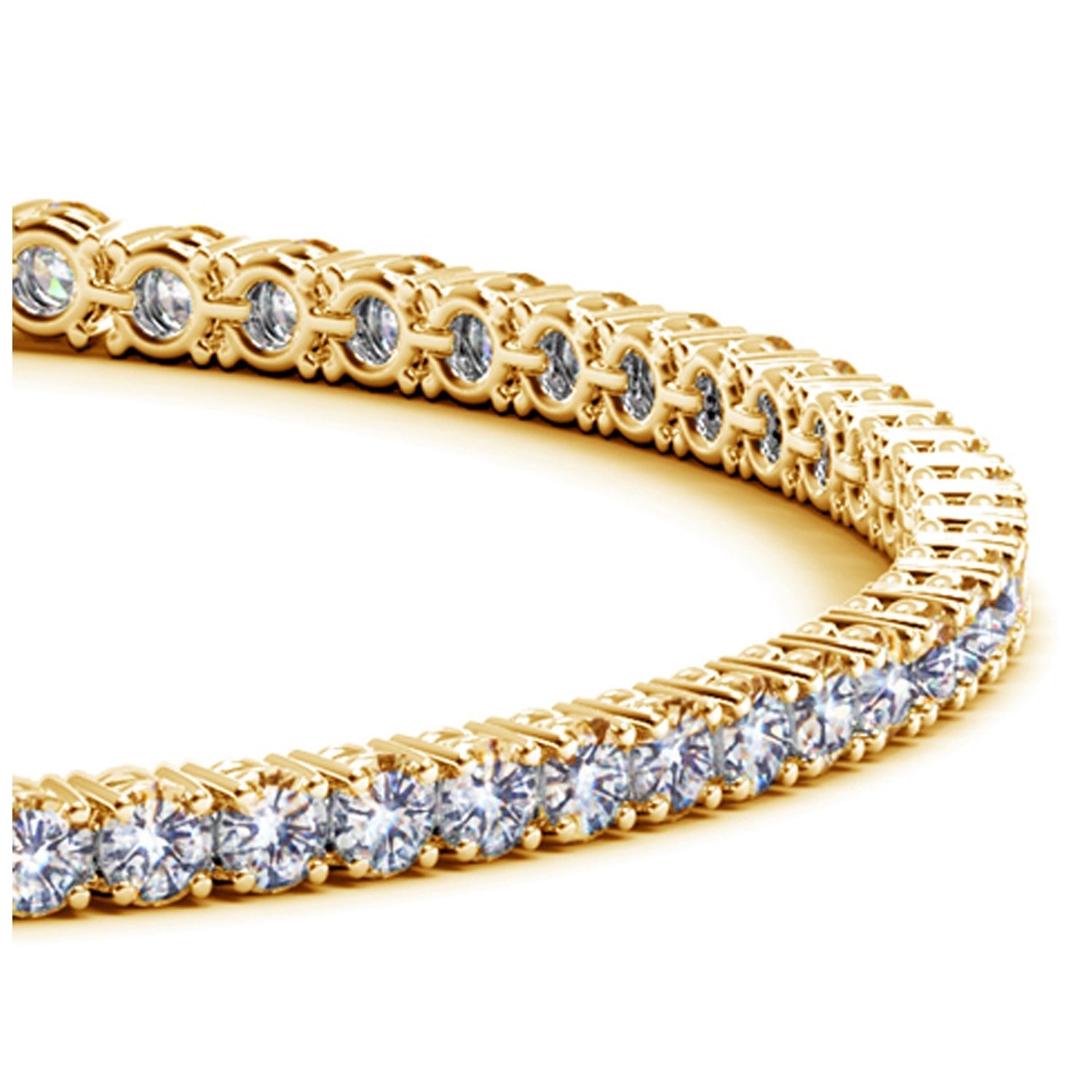 3ct Lab-Grown Diamond Tennis Bracelet, 14K Yellow Gold